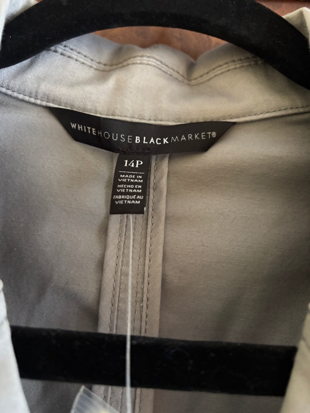 White House Black Market Cropped Military Jacket Mercury 14P NWT - Picture 2 of 5